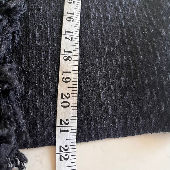 All Saints Ashley Black Tassel Tweed Open Wool Jacket Size Medium - Picture 8 of 11